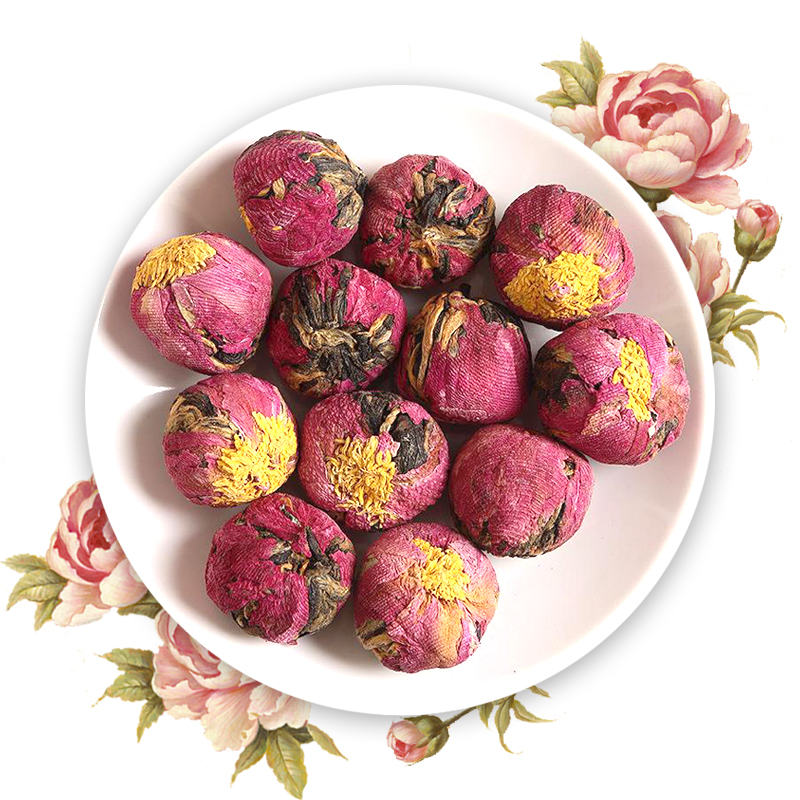 Wholesale 500g Peony Red Hydrangea Black Tea – Hand-Rolled Floral Blooming Balls | Bustan.store