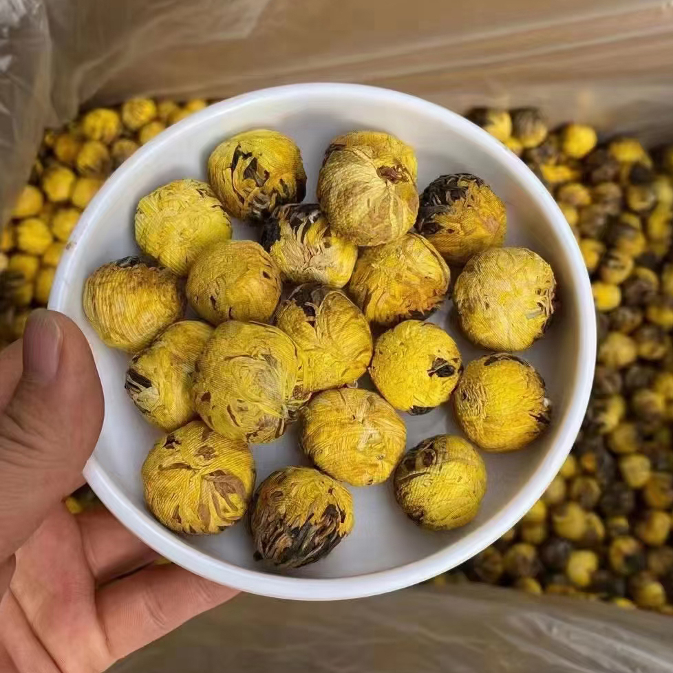 Wholesale 500g Chrysanthemum Hydrangea Black Tea – Hand-Rolled Floral Blooming Balls | Bustan.store
