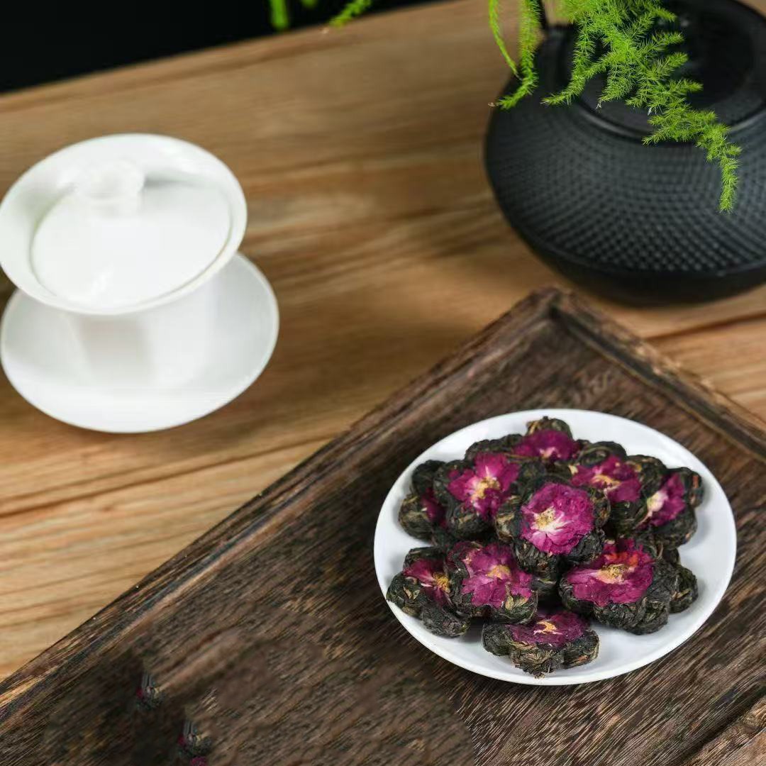 Wholesale 500g Yunnan Rose Black Tea Plum Blossom Cake | Bustan.store