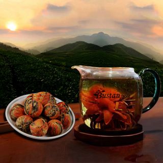 Wholesale 500g Lily Red Hydrangea Black Tea – Hand-Rolled Floral Blooming Balls | Bustan.store