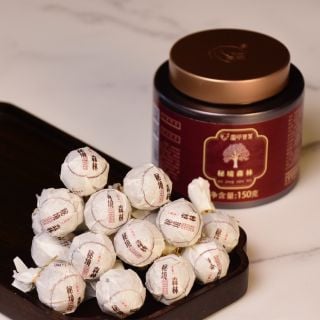 150g Secret Forest Ripe Pu'er Tea – 8g Dragon Balls, Round Can | Bustan.store