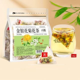 Honeysuckle & Chrysanthemum Tea – 20 Pyramid Tea Bags, Herbal Blend | Bustan.store