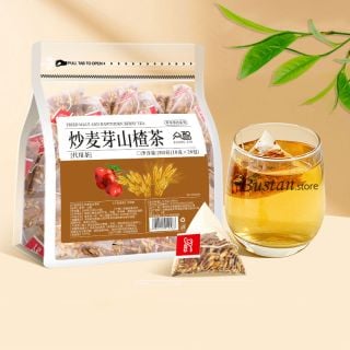 Roasted Barley Malt & Hawthorn Herbal Tea – 20 Pyramid Tea Bags | Bustan.store