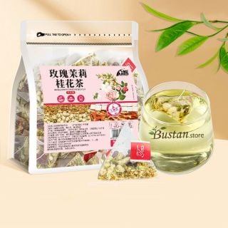 Rose, Jasmine & Osmanthus Herbal Tea – 20 Pyramid Tea Bags | Bustan.store