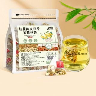 Osmanthus, Tangerine Peel, Poria & Jasmine Herbal Tea – 20 Pyramid Tea Bags | Bustan.store