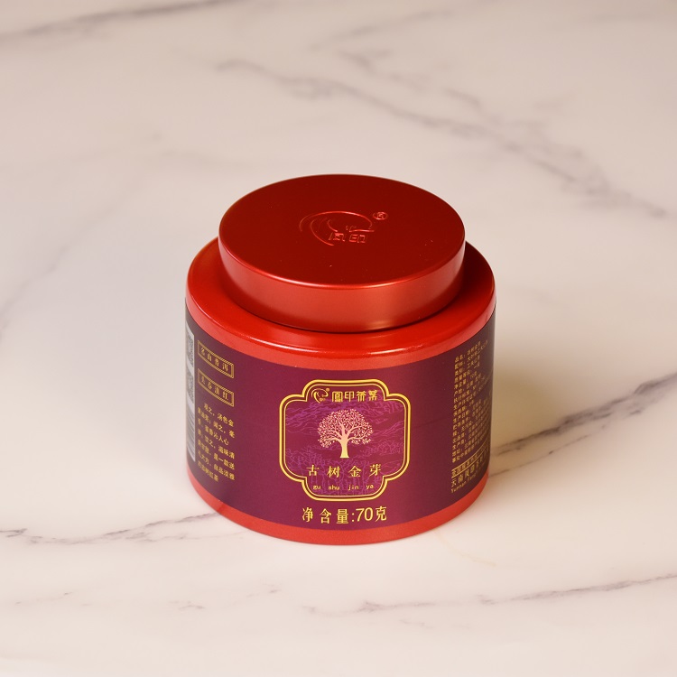 70g Ancient Tree Golden Buds Yunnan Black Tea – Small Round Can | Bustan.store