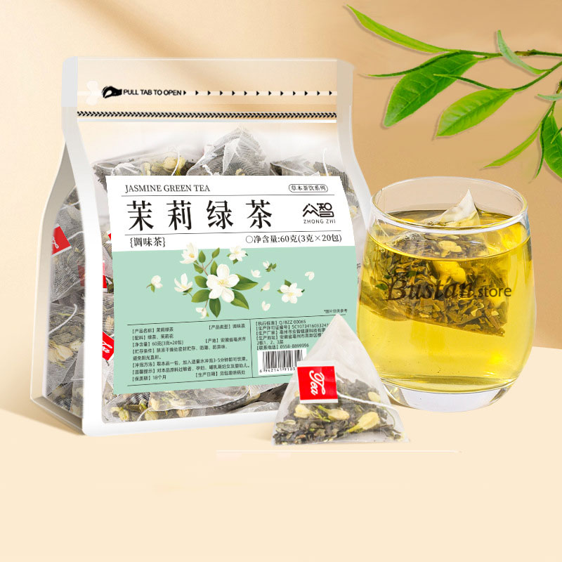 Jasmine Green Tea – 20 Pyramid Tea Bags, Scented Tea | Bustan.store