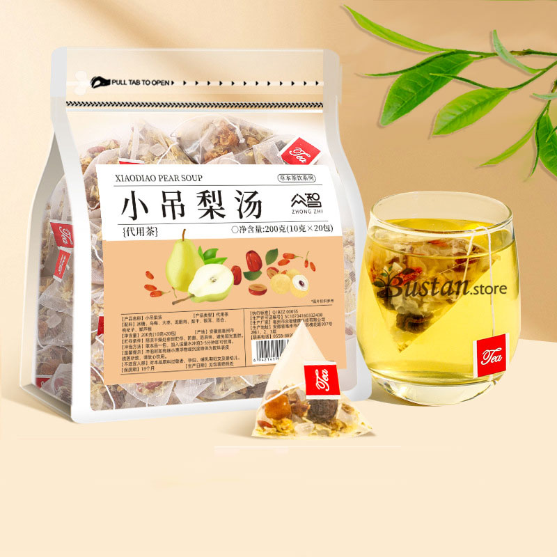 Tremella, Lily & Pear Herbal Tea – 20 Pyramid Tea Bags | Bustan.store
