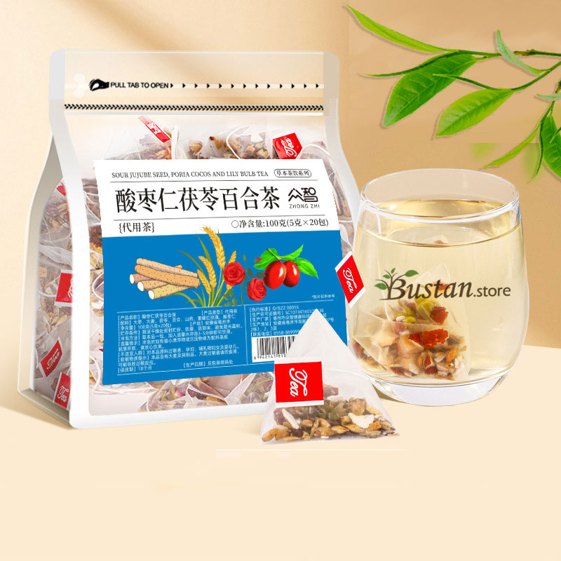 Jujube Seed, Poria & Lily Herbal Tea – 20 Pyramid Tea Bags