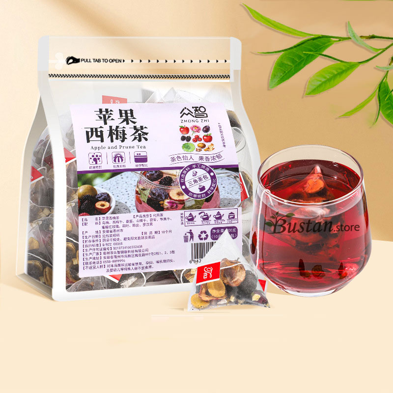 Apple & Prune Herbal Tea – 20 Pyramid Tea Bags | Bustan.store