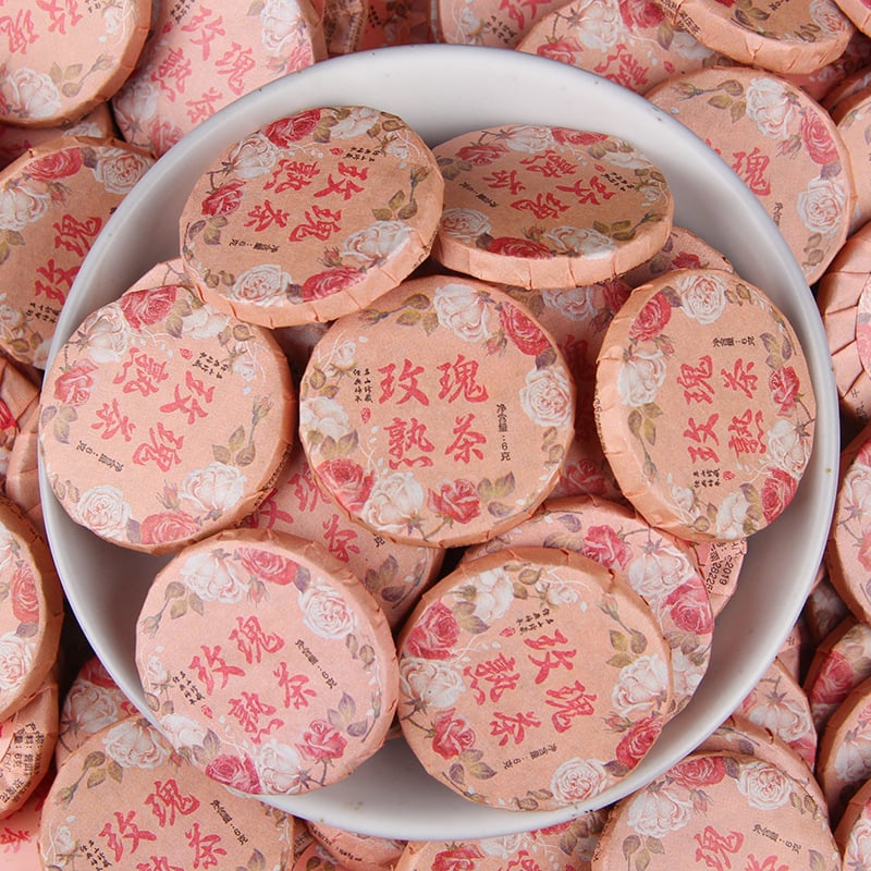 Wholesale 500g Rose Ripe Pu-erh Tea Mini Cakes | Bustan.store