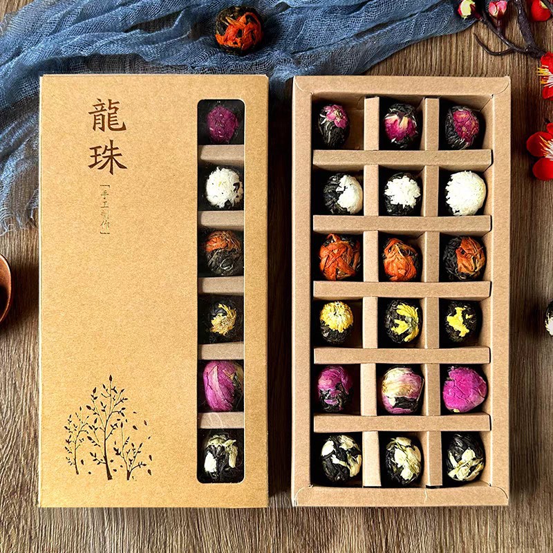 18-Piece Floral Raw Pu-erh Pearl Gift Box | Bustan.store